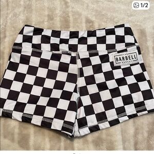 Savage Barbell Black and White Checkered Athletic Shorts